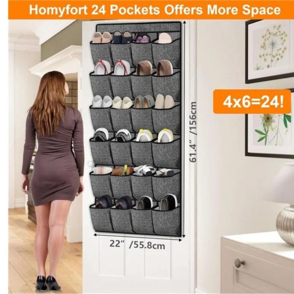 Over Door Shoe Organizer 24 Pocket Hanging Closet Rack Storage for Men Women Kid